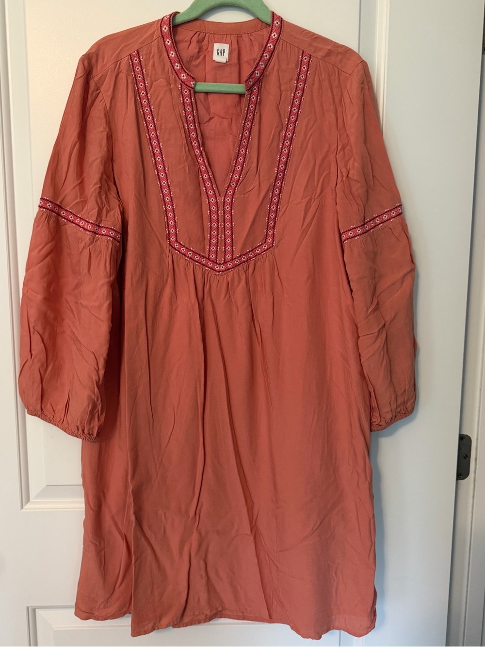 GAP Coral Long Sleeve Embroidered Tunic Dress
